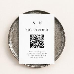 Minimal and Chic | Black and White QR Code Wedding Enclosure Card